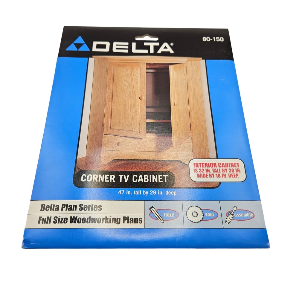 Delta Woodworking Plans Corner TV Cabinet 80-150 Blueprints Full Size Traceable